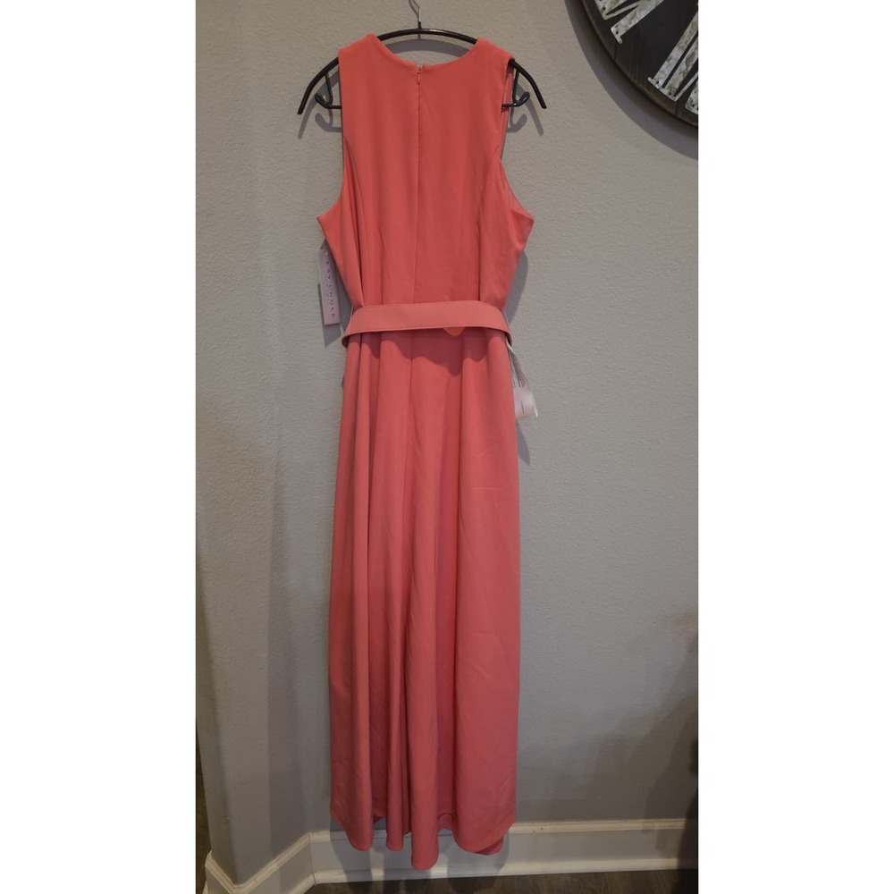 Kay Unger New York Pink Walk-Thru Jumpsuit Overskirt Belted Formal NWT 14 - Picture 14 of 16